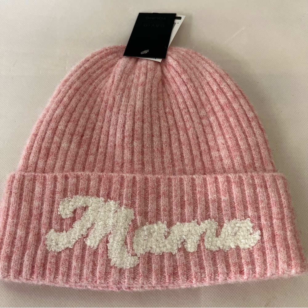 David & Young Pink Mama Beanie Winter Hat NWT